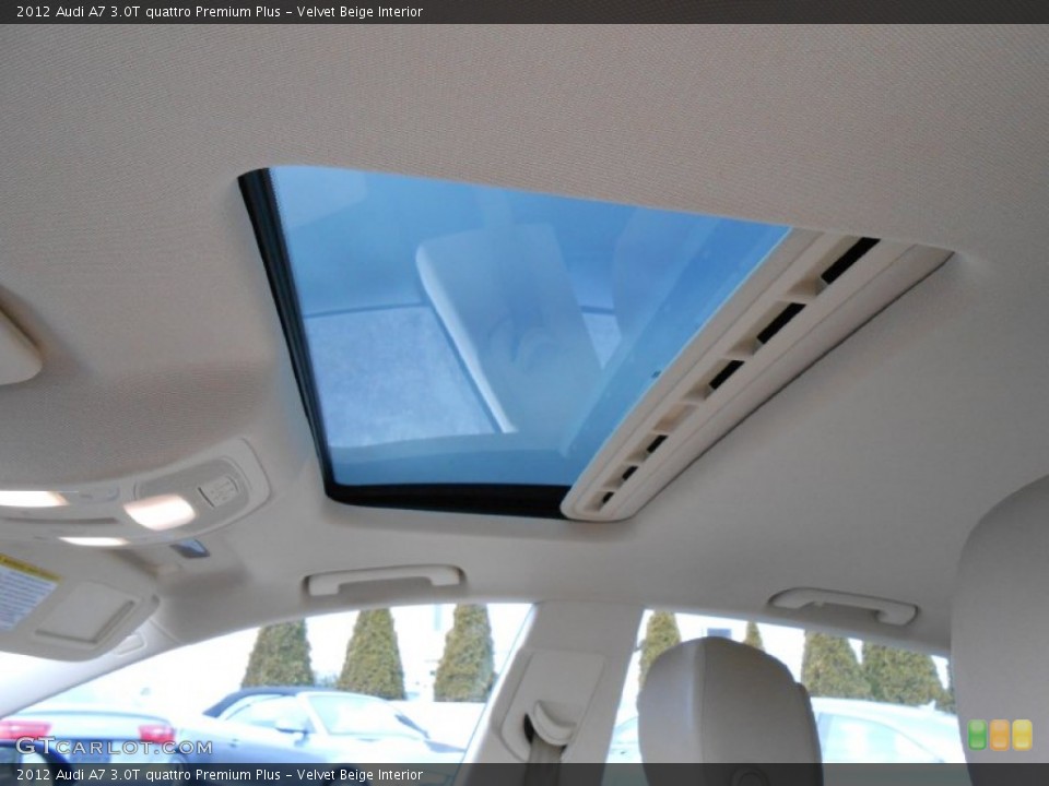Velvet Beige Interior Sunroof for the 2012 Audi A7 3.0T quattro Premium Plus #77545091