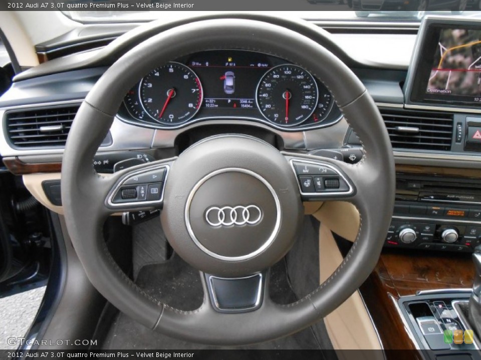 Velvet Beige Interior Steering Wheel for the 2012 Audi A7 3.0T quattro Premium Plus #77545319