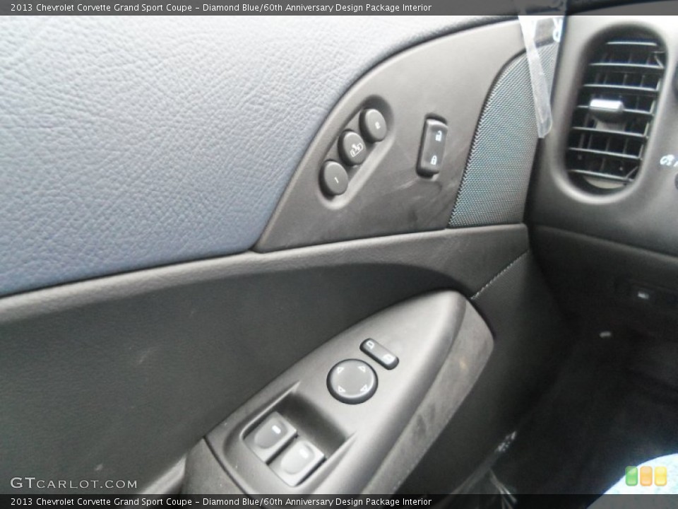 Diamond Blue/60th Anniversary Design Package Interior Controls for the 2013 Chevrolet Corvette Grand Sport Coupe #77546306