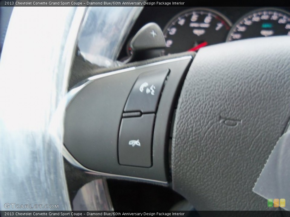 Diamond Blue/60th Anniversary Design Package Interior Controls for the 2013 Chevrolet Corvette Grand Sport Coupe #77546339