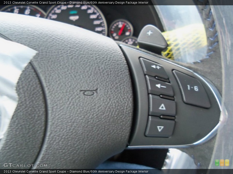 Diamond Blue/60th Anniversary Design Package Interior Controls for the 2013 Chevrolet Corvette Grand Sport Coupe #77546372