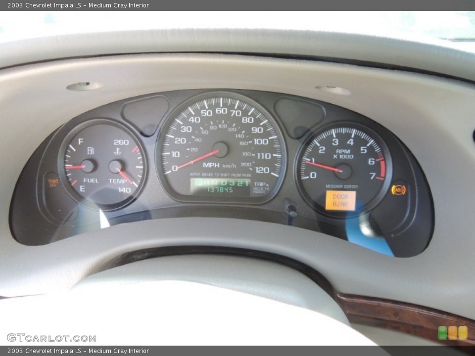 Medium Gray Interior Gauges for the 2003 Chevrolet Impala LS #77552213