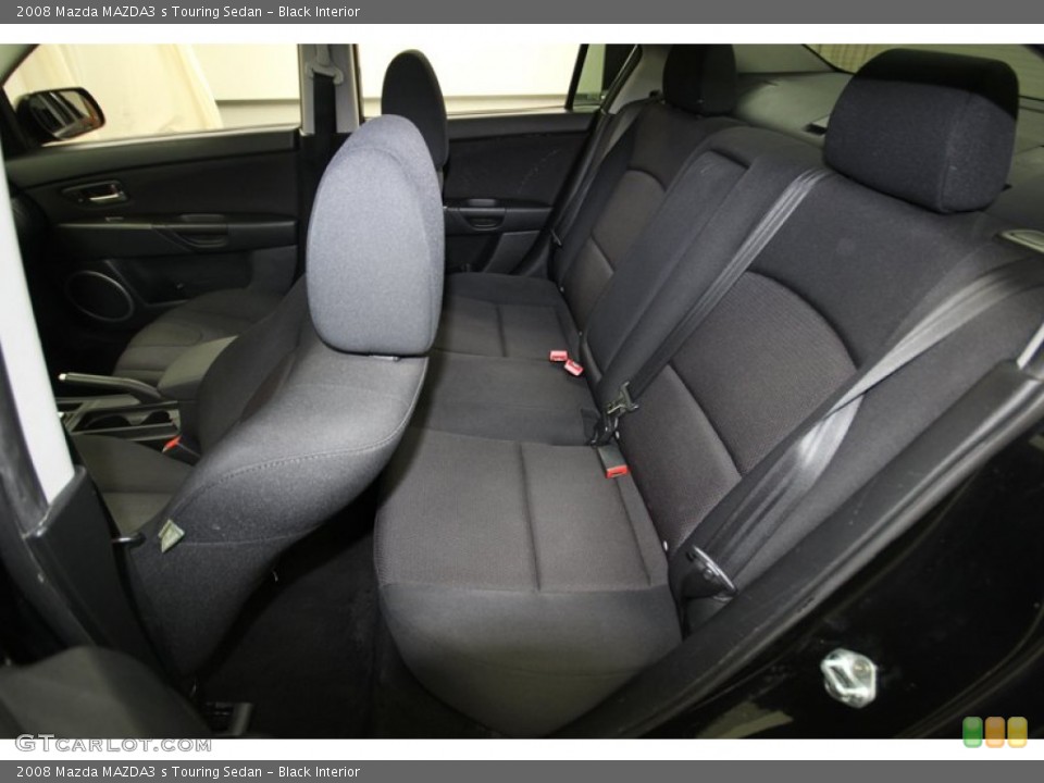 Black Interior Rear Seat for the 2008 Mazda MAZDA3 s Touring Sedan #77553350