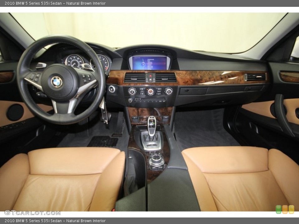 Natural Brown Interior Dashboard for the 2010 BMW 5 Series 535i Sedan #77554655