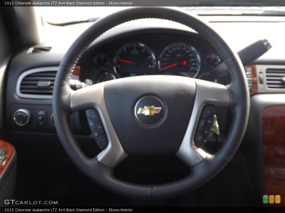 Ebony Interior Steering Wheel for the 2013 Chevrolet Avalanche LTZ 4x4 Black Diamond Edition #77565423