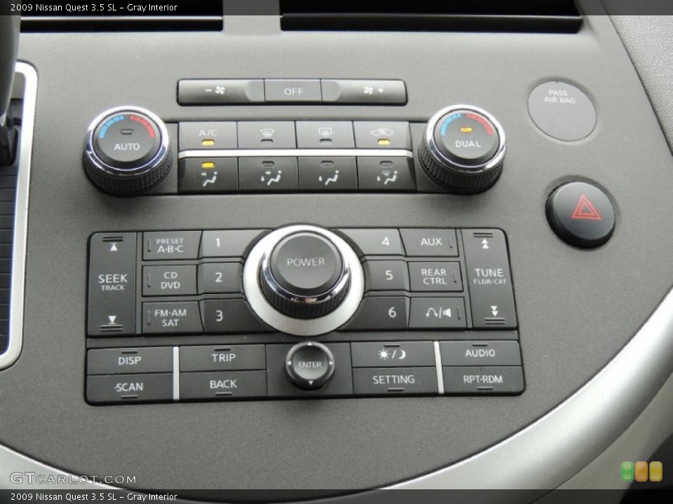 Gray Interior Controls for the 2009 Nissan Quest 3.5 SL #77566260