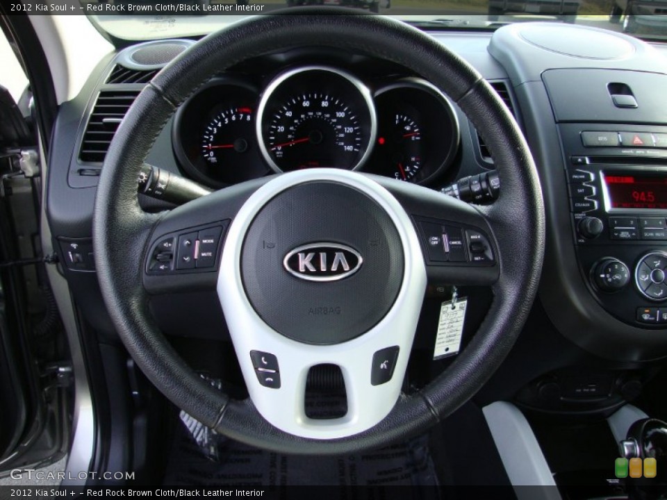 Red Rock Brown Cloth/Black Leather Interior Steering Wheel for the 2012 Kia Soul + #77567082