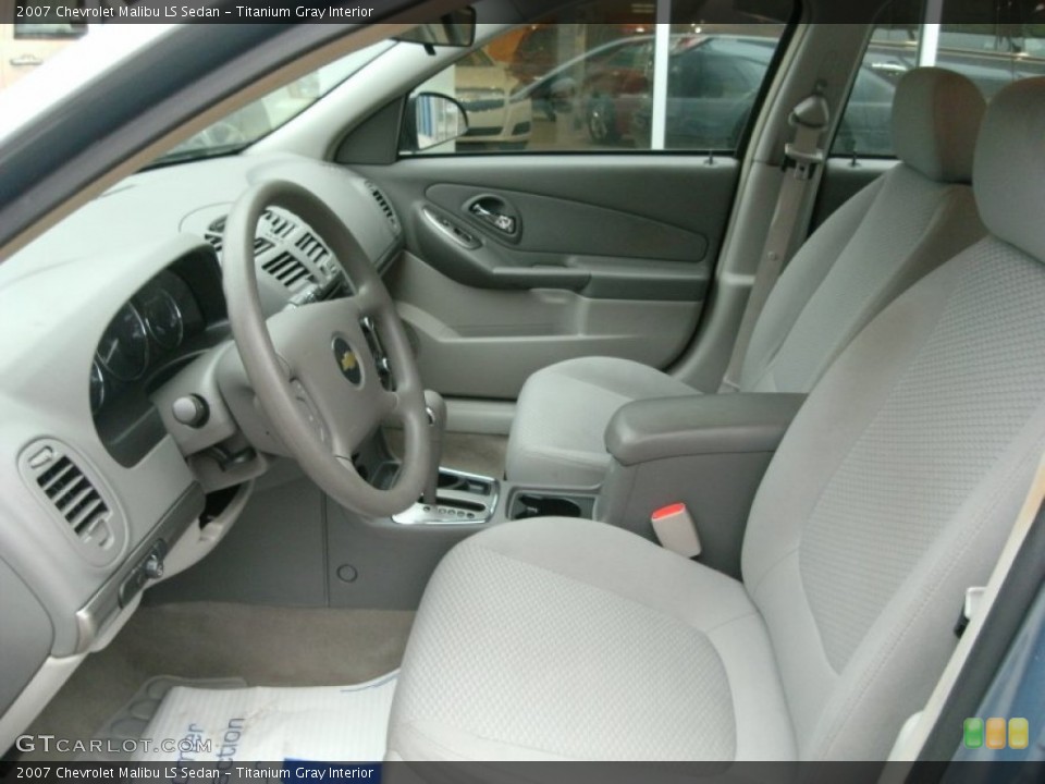 Titanium Gray Interior Front Seat for the 2007 Chevrolet Malibu LS Sedan #77568528