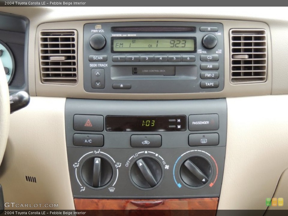 Pebble Beige Interior Controls for the 2004 Toyota Corolla LE #77574105