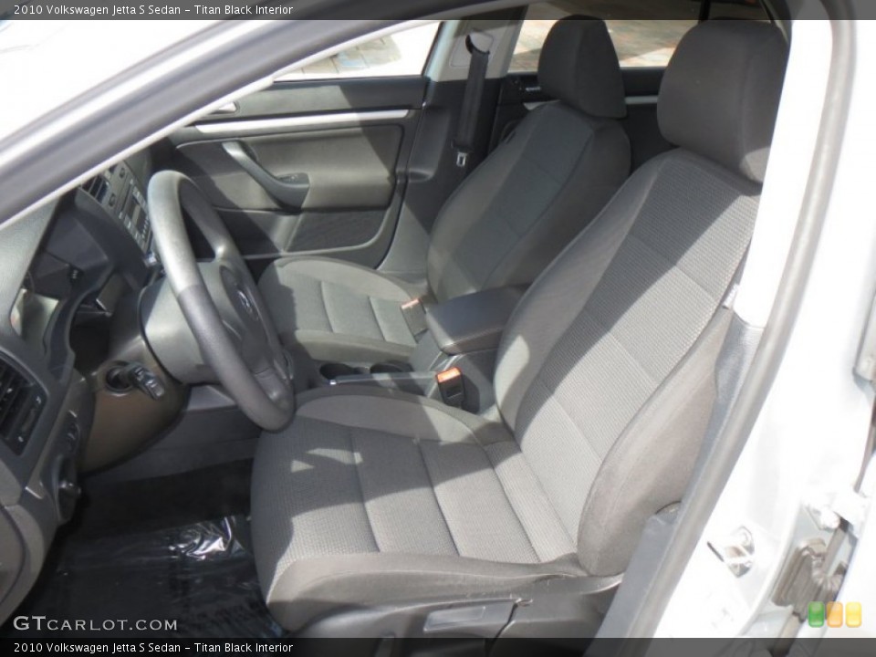 Titan Black Interior Front Seat for the 2010 Volkswagen Jetta S Sedan #77574219