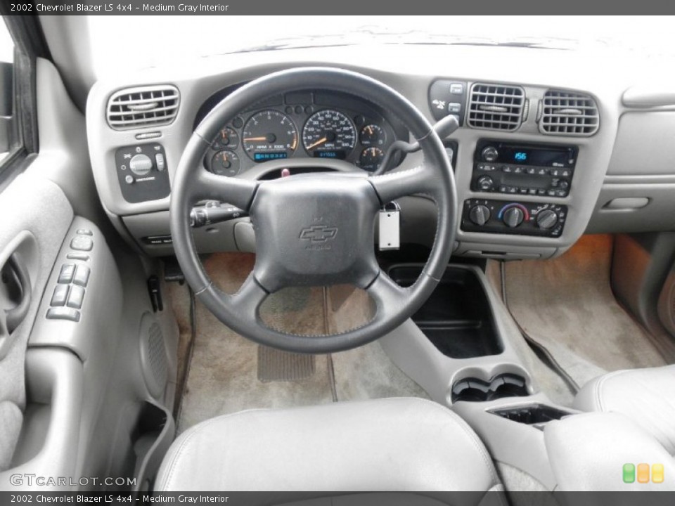 Medium Gray Interior Dashboard for the 2002 Chevrolet Blazer LS 4x4 #77574330