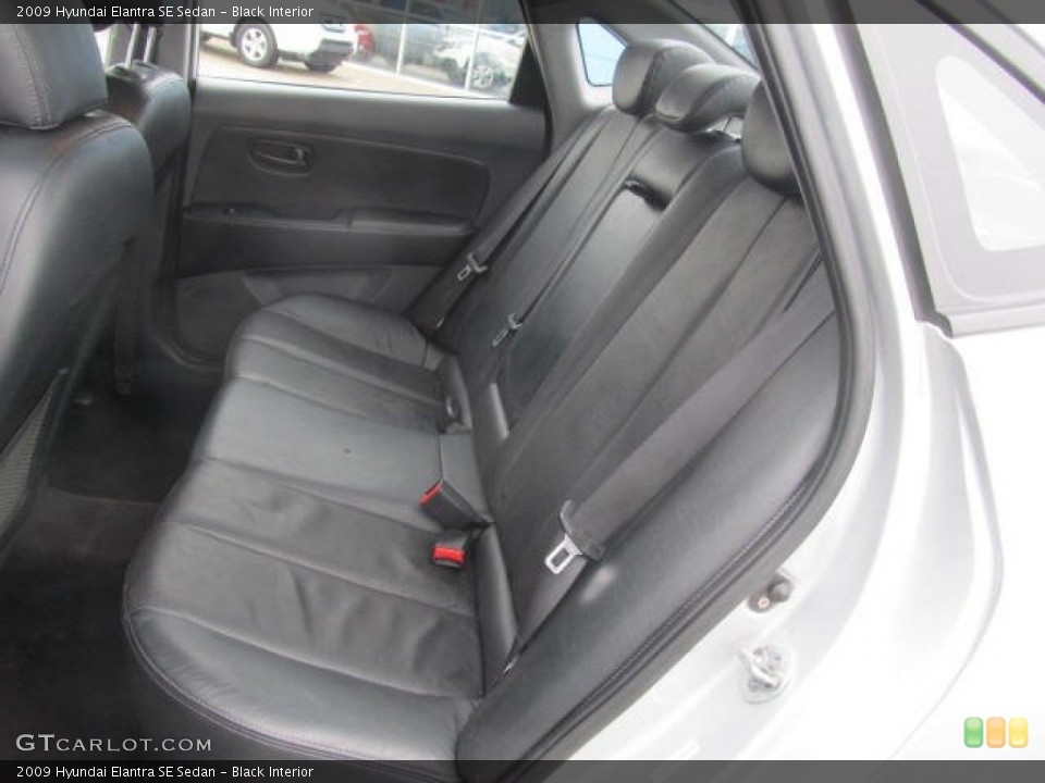 Black Interior Rear Seat for the 2009 Hyundai Elantra SE Sedan #77576700