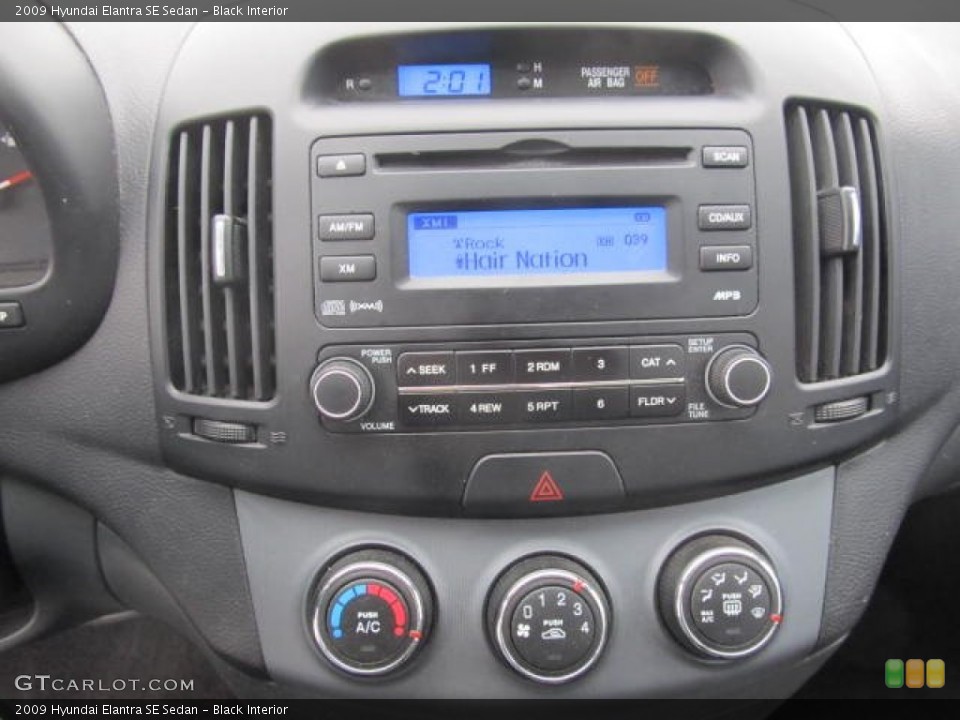 Black Interior Controls for the 2009 Hyundai Elantra SE Sedan #77576770