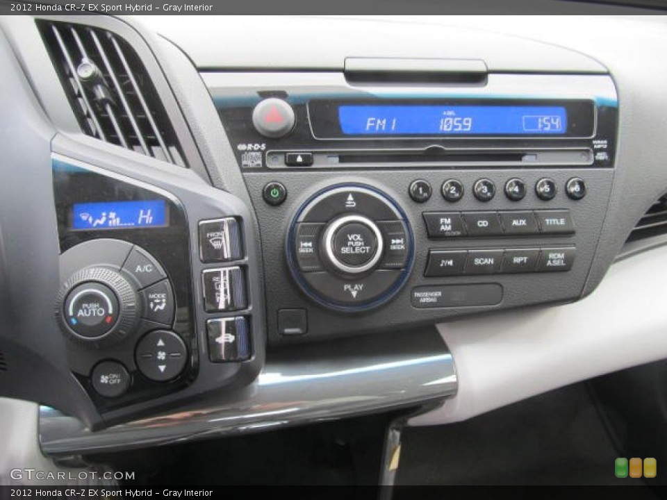 Gray Interior Controls for the 2012 Honda CR-Z EX Sport Hybrid #77579235