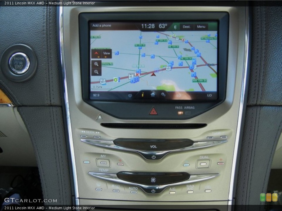 Medium Light Stone Interior Navigation for the 2011 Lincoln MKX AWD #77580426