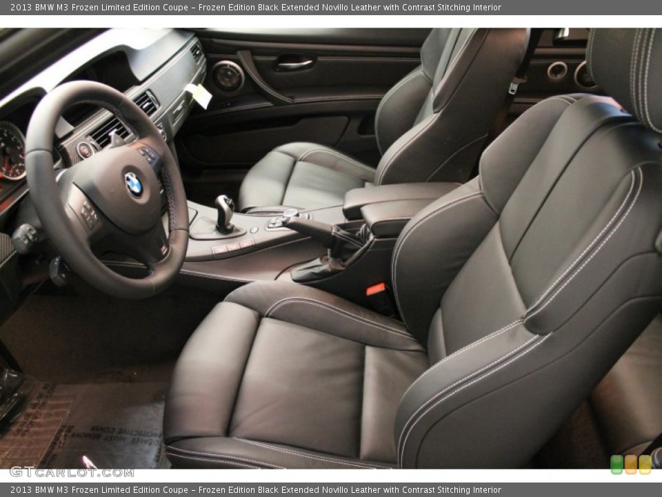 Frozen Edition Black Extended Novillo Leather with Contrast Stitching Interior Front Seat for the 2013 BMW M3 Frozen Limited Edition Coupe #77585349