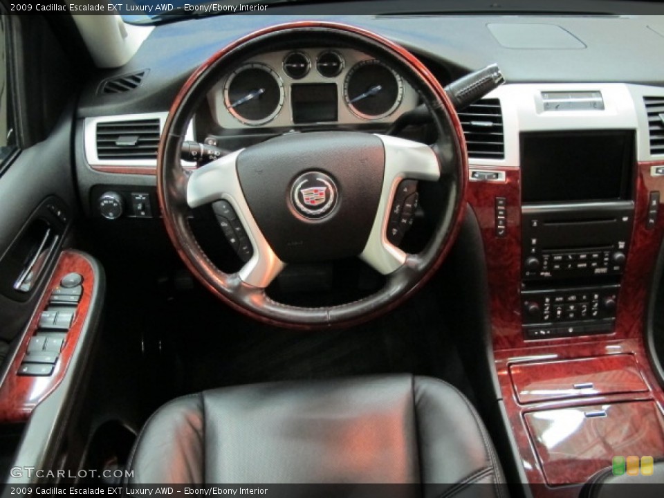 Ebony/Ebony Interior Dashboard for the 2009 Cadillac Escalade EXT Luxury AWD #77590549
