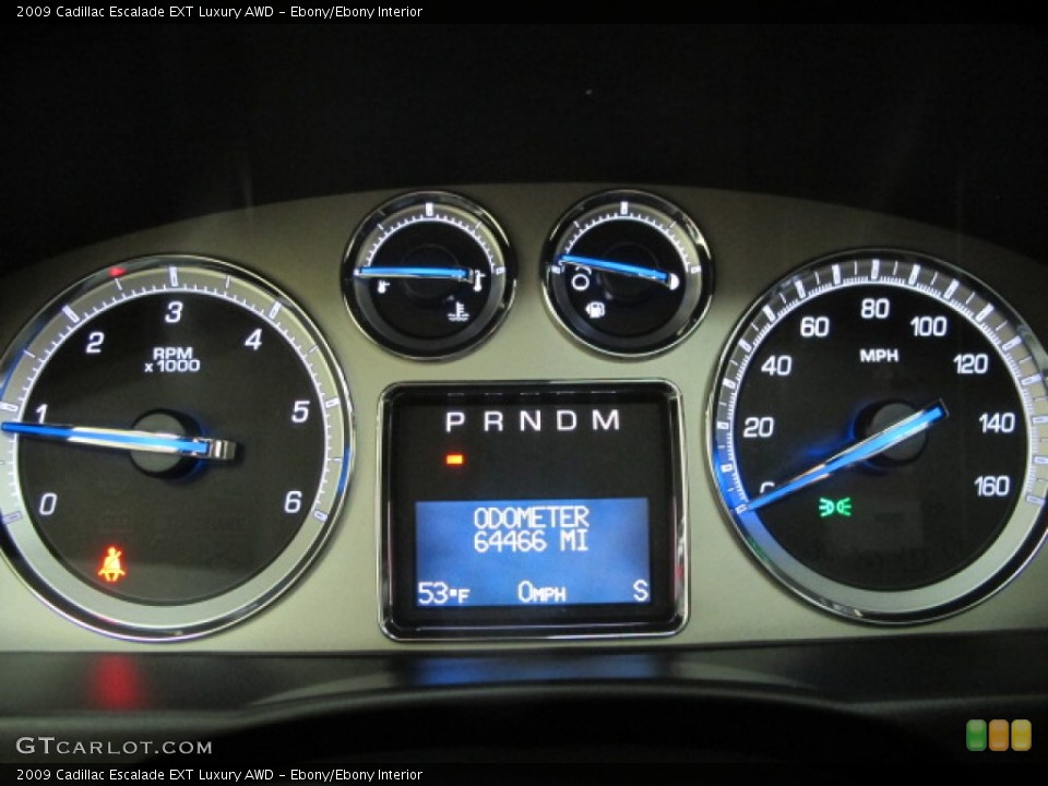 Ebony/Ebony Interior Gauges for the 2009 Cadillac Escalade EXT Luxury AWD #77590605