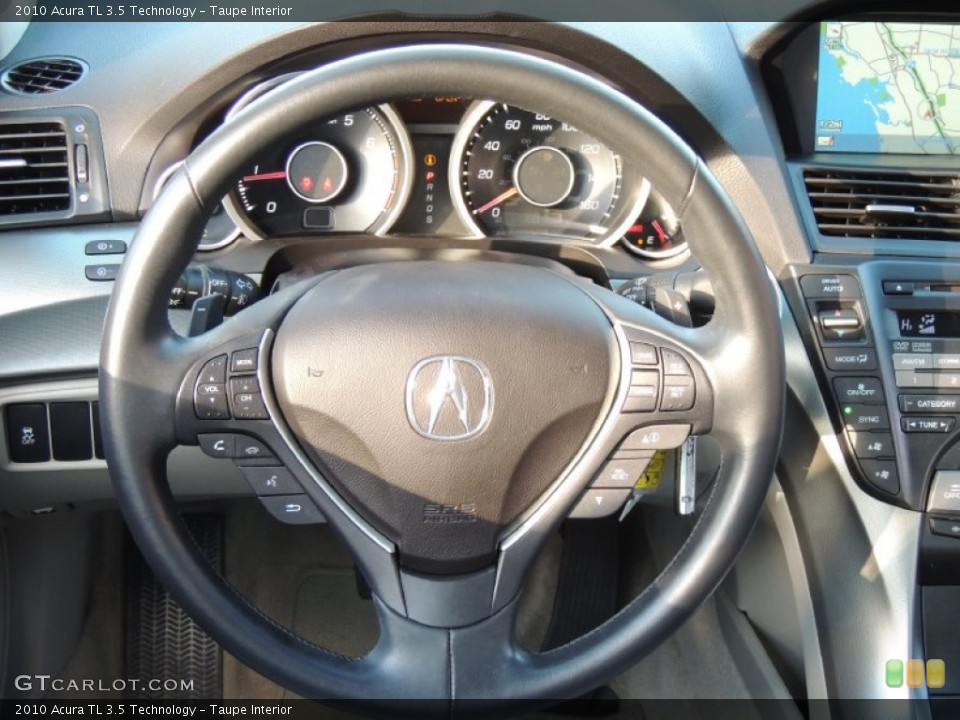 Taupe Interior Steering Wheel for the 2010 Acura TL 3.5 Technology #77592948