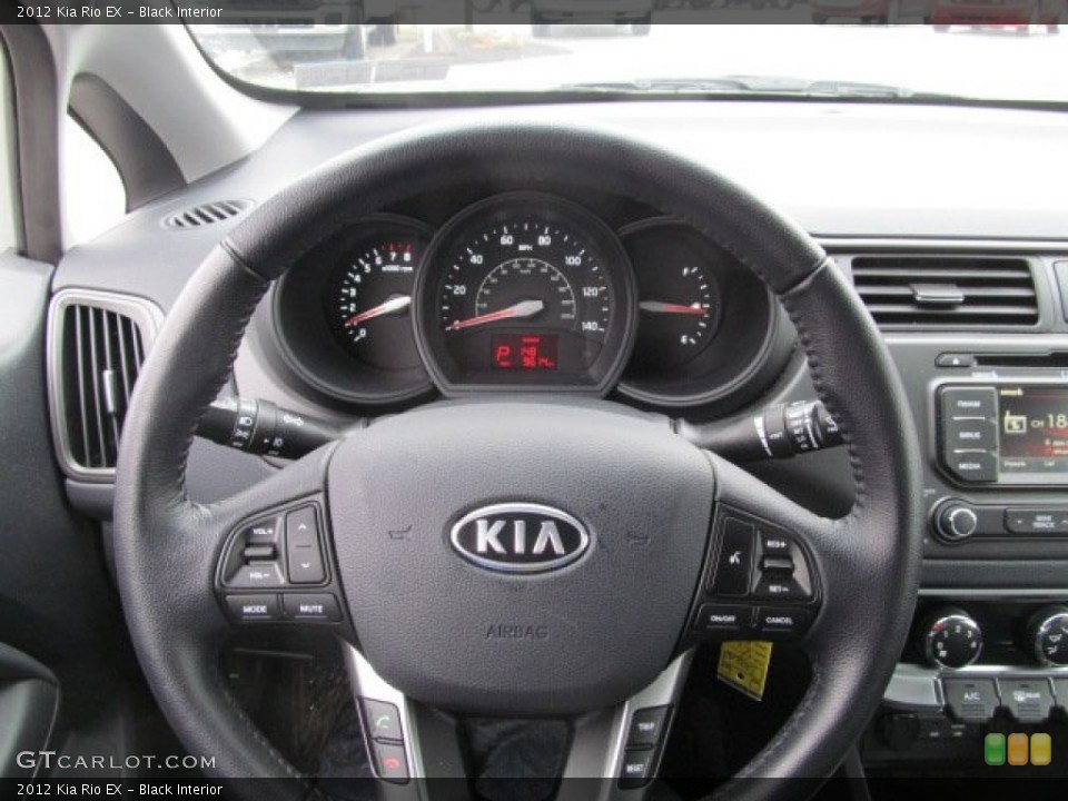 Black Interior Steering Wheel for the 2012 Kia Rio EX #77593590