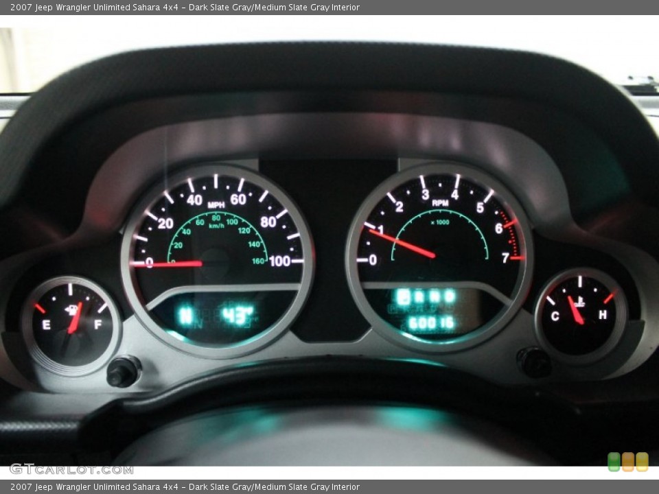 Dark Slate Gray/Medium Slate Gray Interior Gauges for the 2007 Jeep Wrangler Unlimited Sahara 4x4 #77595308