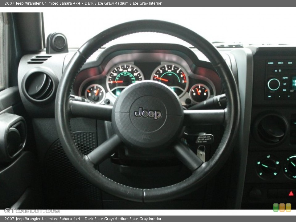 Dark Slate Gray/Medium Slate Gray Interior Steering Wheel for the 2007 Jeep Wrangler Unlimited Sahara 4x4 #77595549
