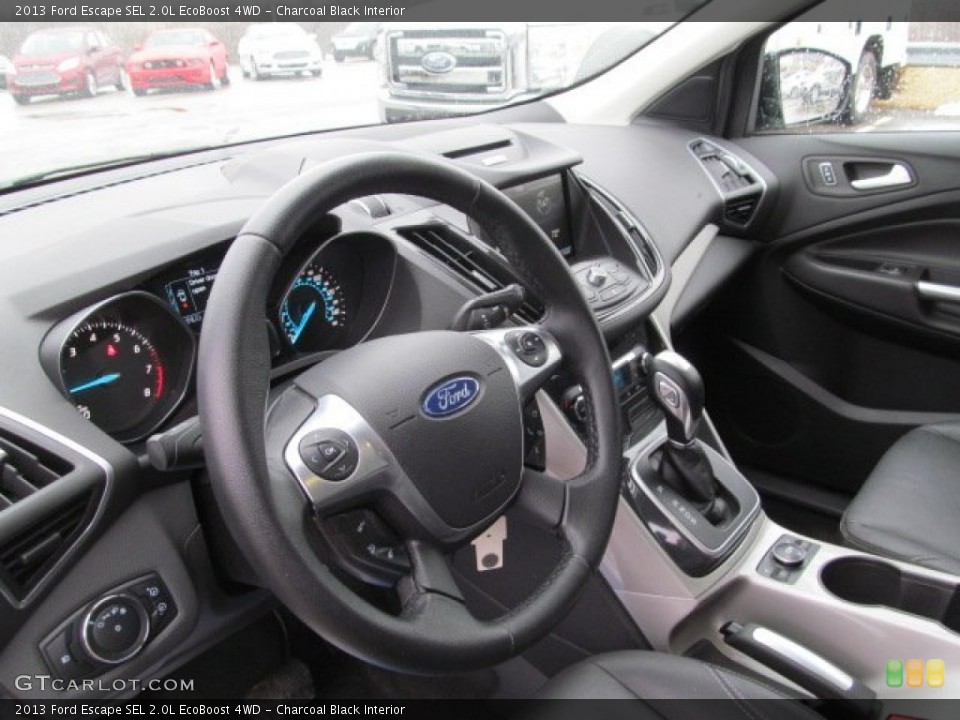 Charcoal Black Interior Dashboard for the 2013 Ford Escape SEL 2.0L EcoBoost 4WD #77596245