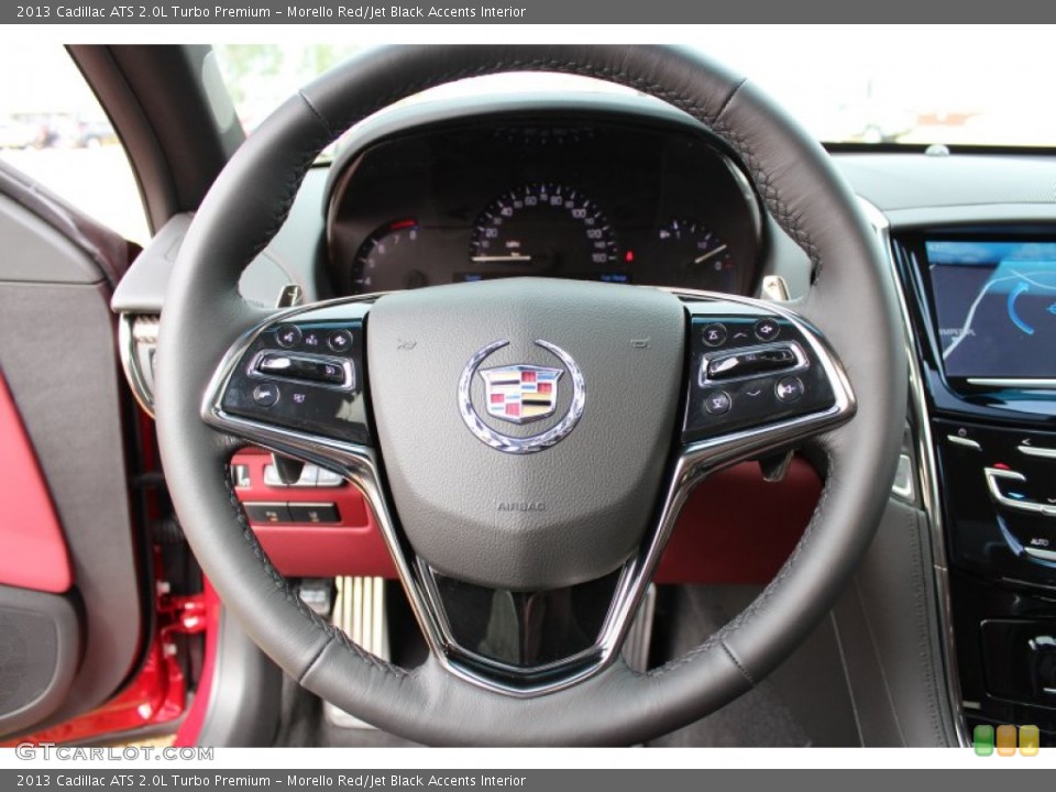 Morello Red/Jet Black Accents Interior Steering Wheel for the 2013 Cadillac ATS 2.0L Turbo Premium #77597103