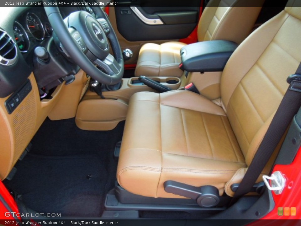 Black/Dark Saddle Interior Front Seat for the 2012 Jeep Wrangler Rubicon 4X4 #77600175