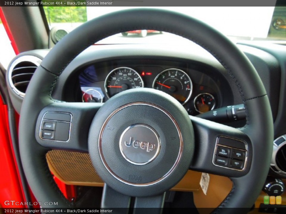Black/Dark Saddle Interior Steering Wheel for the 2012 Jeep Wrangler Rubicon 4X4 #77600331