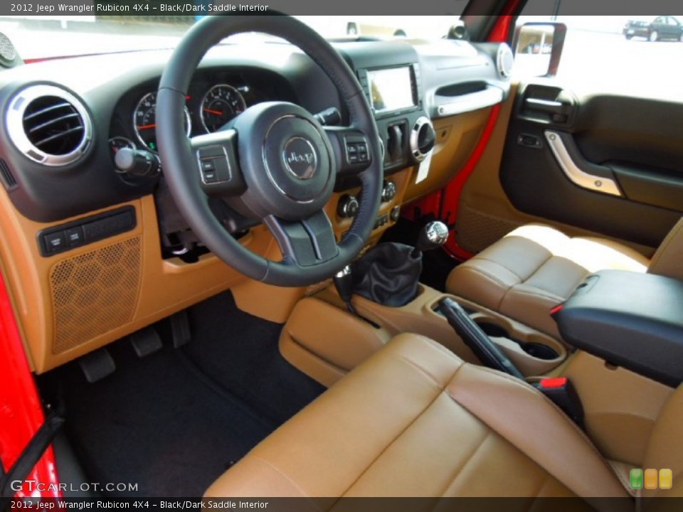 Black/Dark Saddle Interior Prime Interior for the 2012 Jeep Wrangler Rubicon 4X4 #77600558