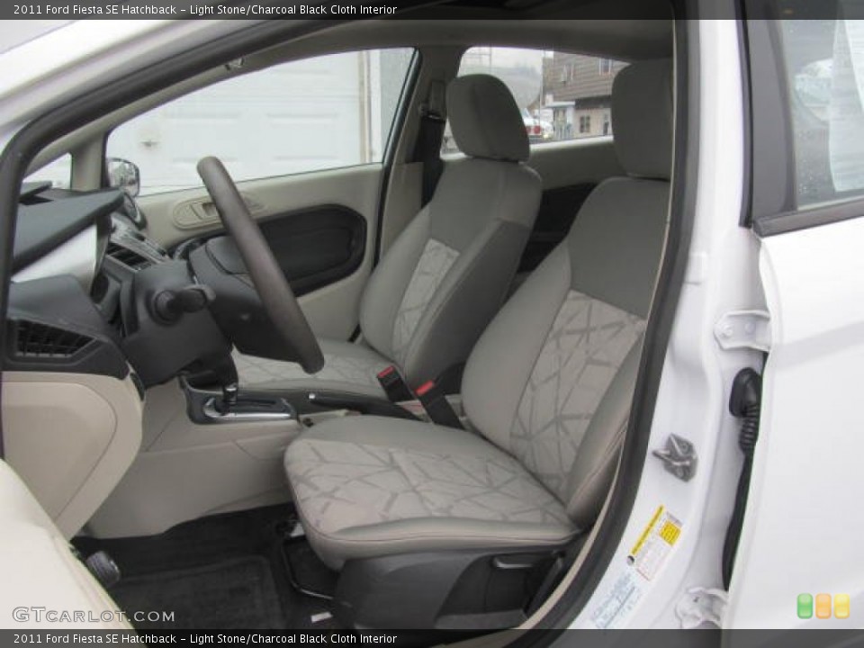 Light Stone/Charcoal Black Cloth Interior Front Seat for the 2011 Ford Fiesta SE Hatchback #77605137