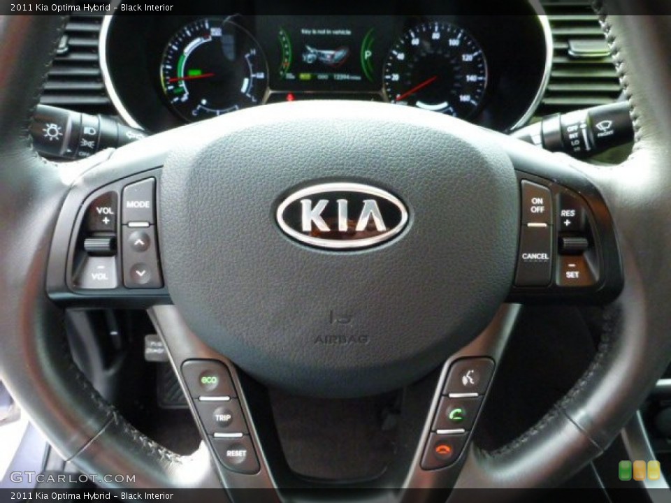 Black Interior Steering Wheel for the 2011 Kia Optima Hybrid #77606149
