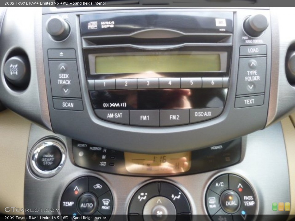 Sand Beige Interior Controls for the 2009 Toyota RAV4 Limited V6 4WD #77608905