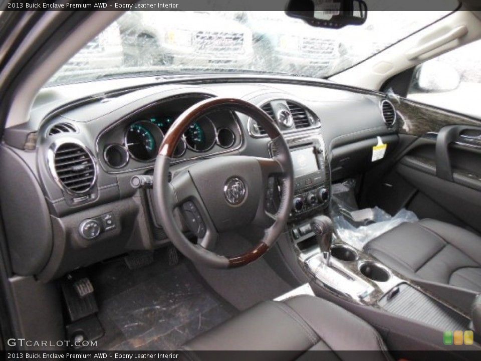 Ebony Leather Interior Photo for the 2013 Buick Enclave Premium AWD #77613594