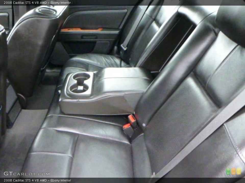 Ebony Interior Rear Seat for the 2008 Cadillac STS 4 V8 AWD #77617028
