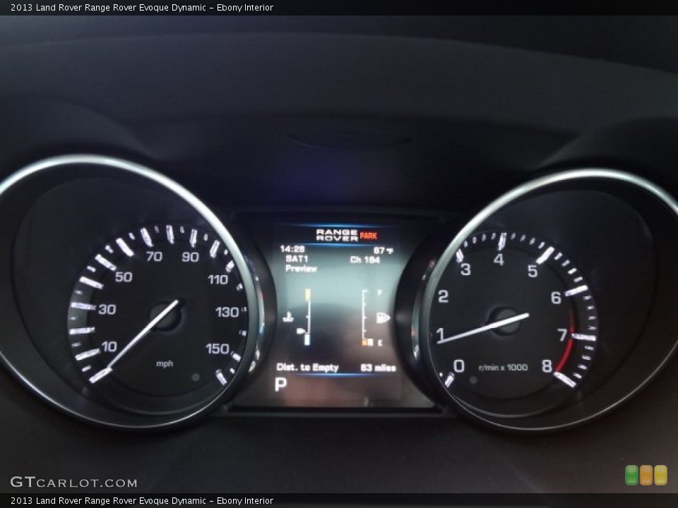 Ebony Interior Gauges for the 2013 Land Rover Range Rover Evoque Dynamic #77622251