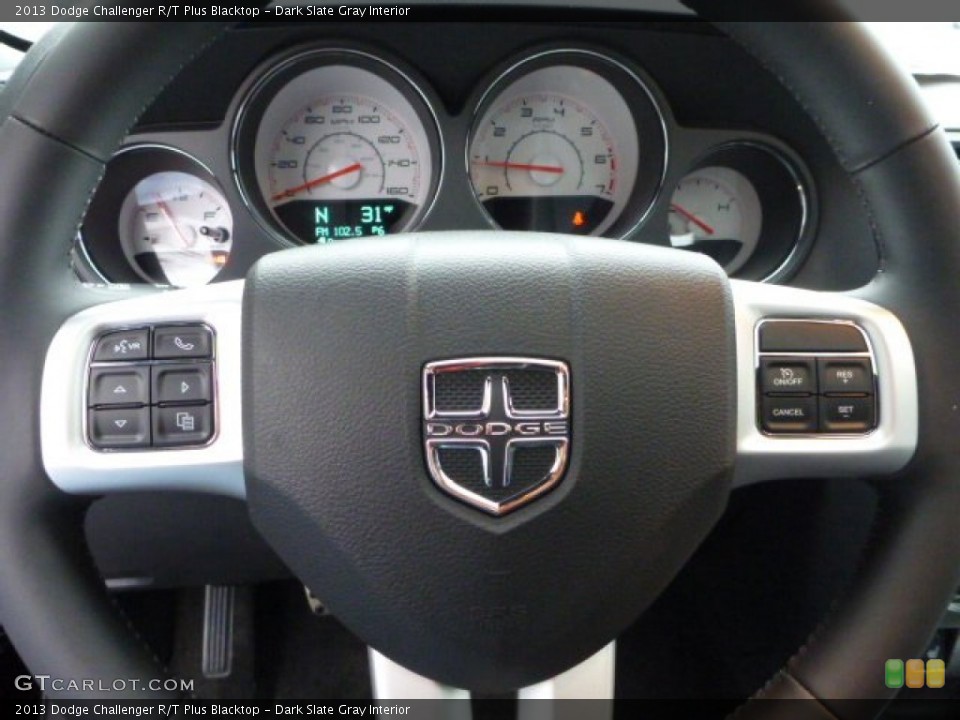 Dark Slate Gray Interior Steering Wheel for the 2013 Dodge Challenger R/T Plus Blacktop #77623430
