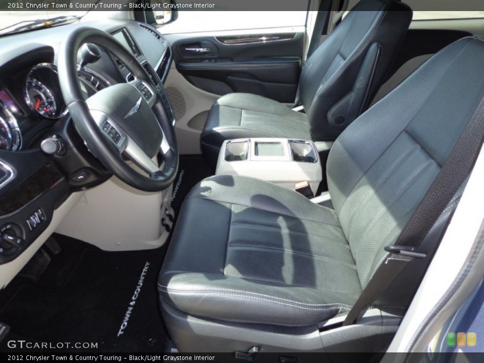 Black/Light Graystone Interior Front Seat for the 2012 Chrysler Town & Country Touring #77625959
