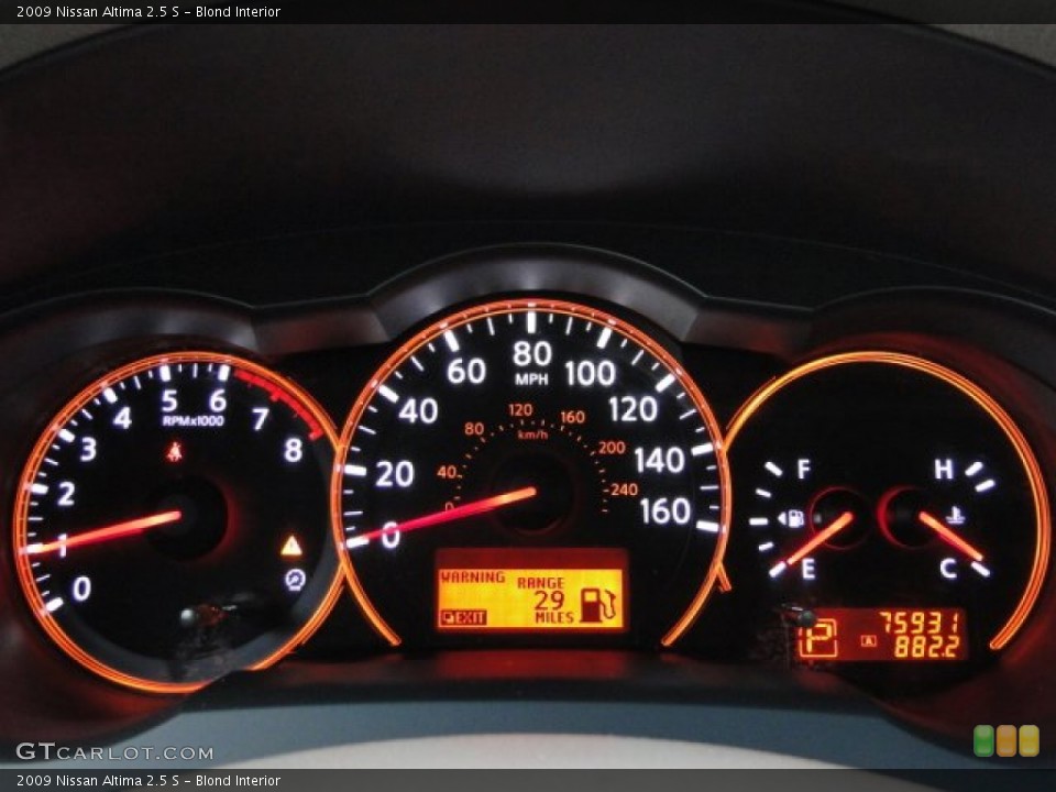 Blond Interior Gauges for the 2009 Nissan Altima 2.5 S #77627663