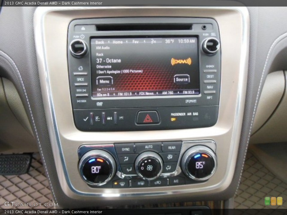 Dark Cashmere Interior Controls for the 2013 GMC Acadia Denali AWD #77629367