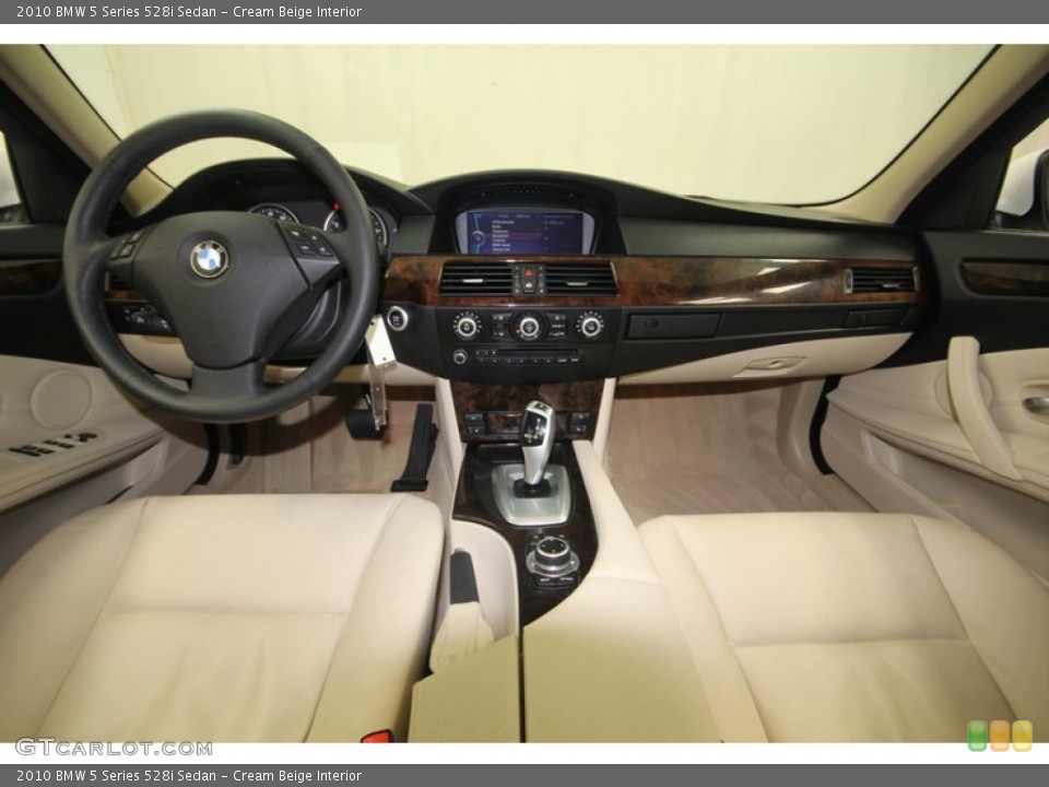 Cream Beige Interior Dashboard for the 2010 BMW 5 Series 528i Sedan #77631190