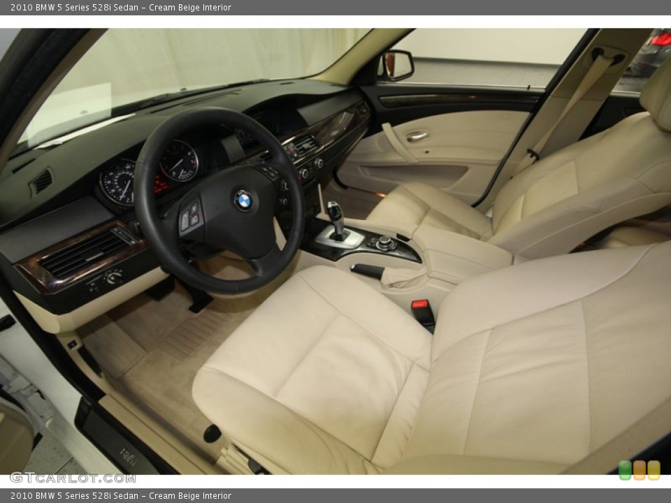 Cream Beige Interior Photo for the 2010 BMW 5 Series 528i Sedan #77631325