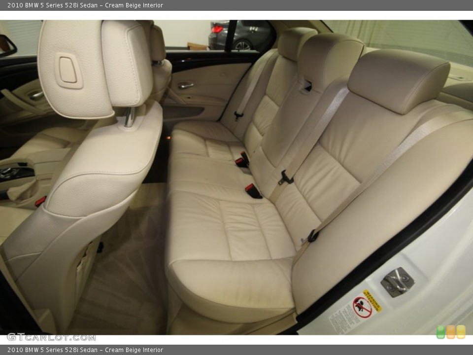 Cream Beige Interior Rear Seat for the 2010 BMW 5 Series 528i Sedan #77631344