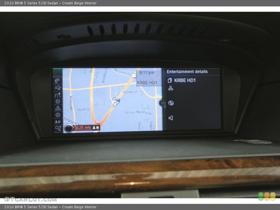 Cream Beige Interior Navigation for the 2010 BMW 5 Series 528i Sedan #77631451