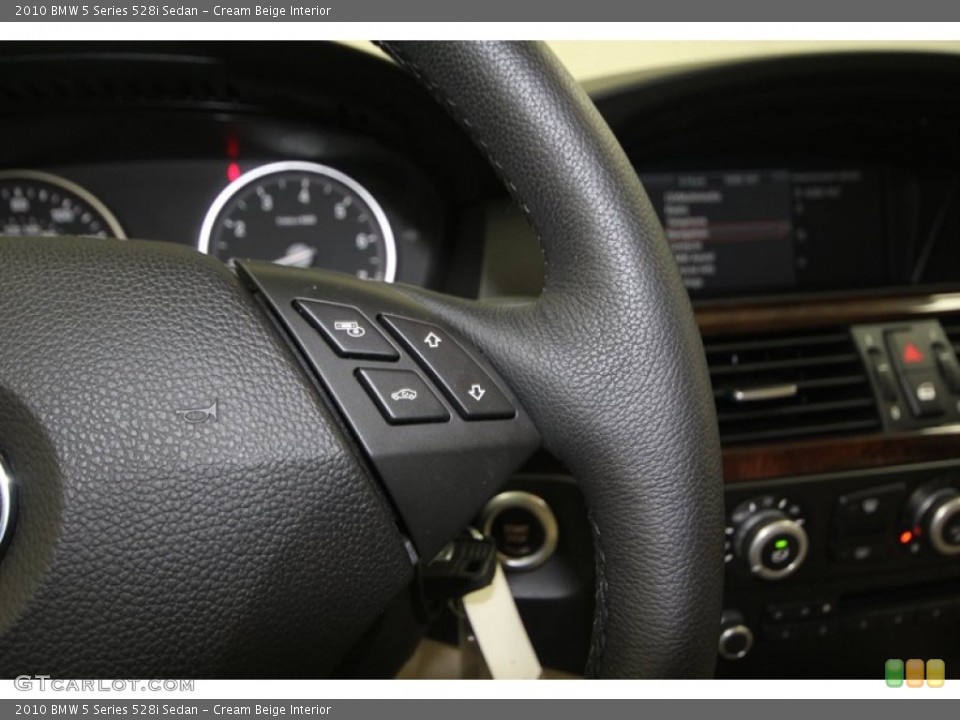 Cream Beige Interior Controls for the 2010 BMW 5 Series 528i Sedan #77631594