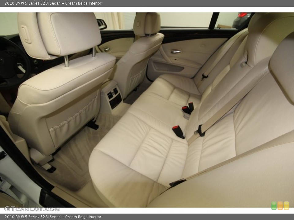 Cream Beige Interior Rear Seat for the 2010 BMW 5 Series 528i Sedan #77631609