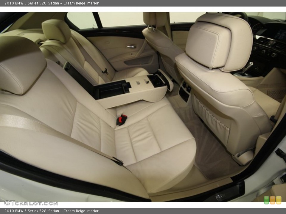 Cream Beige Interior Rear Seat for the 2010 BMW 5 Series 528i Sedan #77631706