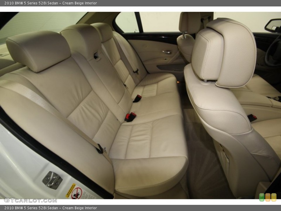 Cream Beige Interior Rear Seat for the 2010 BMW 5 Series 528i Sedan #77631734