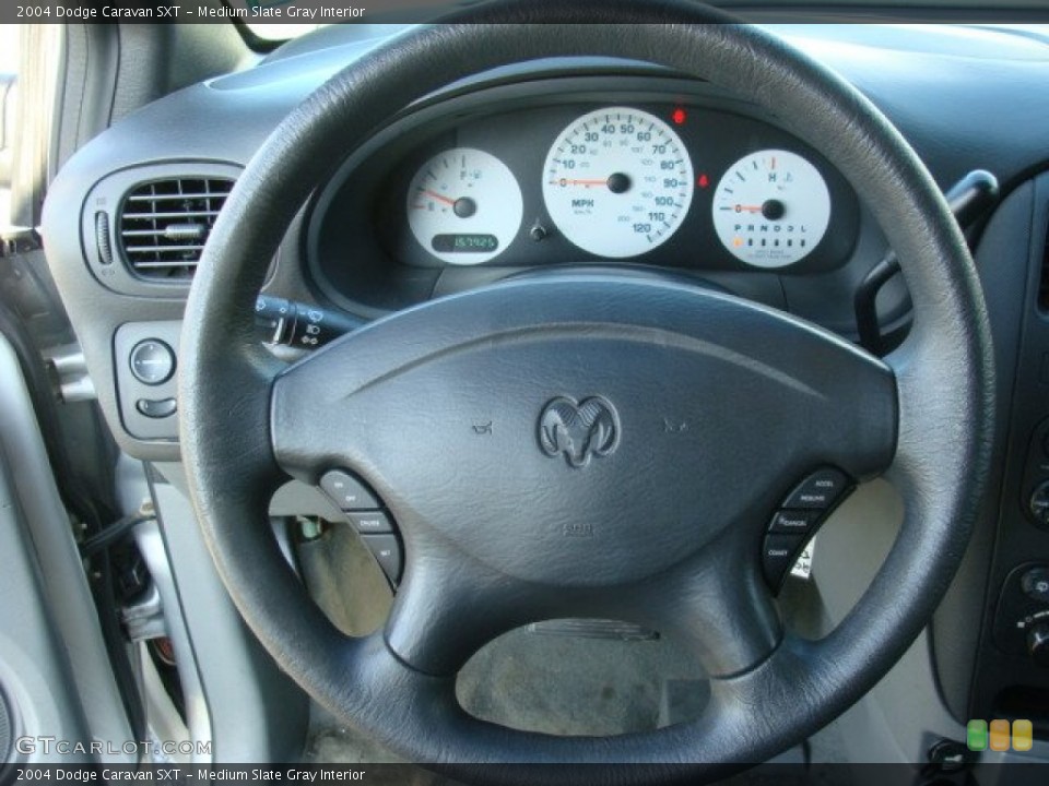 Medium Slate Gray Interior Steering Wheel for the 2004 Dodge Caravan SXT #77639007